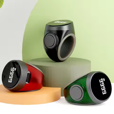 1pc Electronic Counter Type-C Rechargeable Adjustable Self-Locking Smart Ring Counter Or Tasks Requi