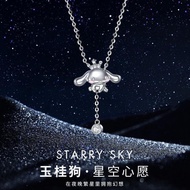 Yes✨S925 sterling silver necklace crown cinnamon dog necklace tassel necklace chain birthday gift fo