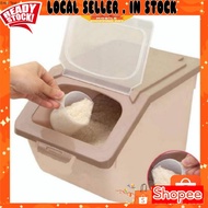 🌈[HOT] Bekas Beras - Rice Storage Box With Spoon Rice -10 kg/ bekas makanan  rice storage / yang sangat Menarik