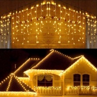 MLADEN LED Curtain Icicle Lights Lampu Ramadan Decoration Outdoor Waterproof Icicle Light Party Dec
