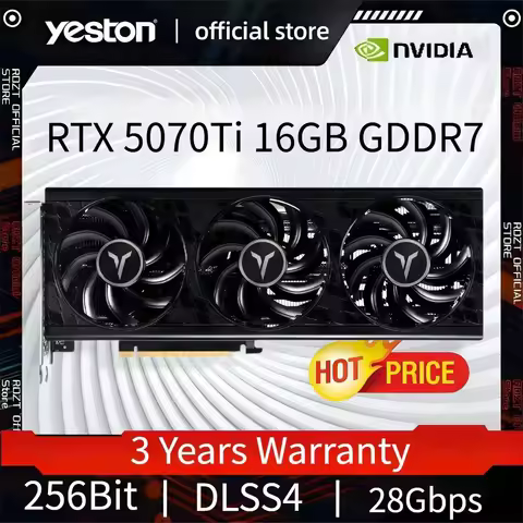 New NVIDIA GPU Yeston GeForce RTX 5070Ti GPU 16G GDDR7 DLSS4 Graphics Card Gaming Office AI Desktop 