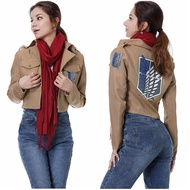 Mikasa·Ackerman Cosplay Attack on Titan Survey Corps Jacket Coat Red Scarf Suit