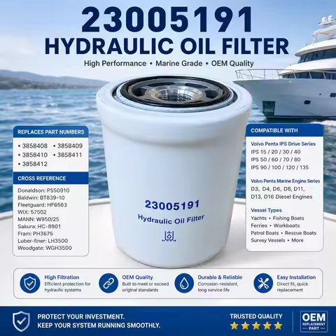 23005191 Hydraulic Oil Filter Replace 3858408 3858409 3858410 for Volvo Penta IPS 15 20 30 D3 D4 D6 