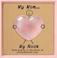 Bestie Gift for Women Rose Quartz Heart Pocket Hug Crystal My Rock Friendship Keepsake Birthday Gift