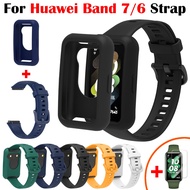 Silicone Strap with Case Bracelet Replacement for Huawei Band 6 7 / Honor Band 6