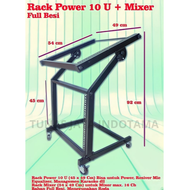 RACK POWER 10 U + MIXER AUDIO / RAK TEMPAT ACC SOUND SYSTEM