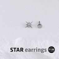 (1 Piece) 8mm Star Earrings - Titanium F136 - Kassy