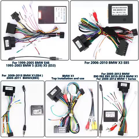 For1999-2005BMW E46 1995-2003BMW5 E39 X5 E53 CD radio cables Harness canbus 2006-2010X3 E85 2009-201