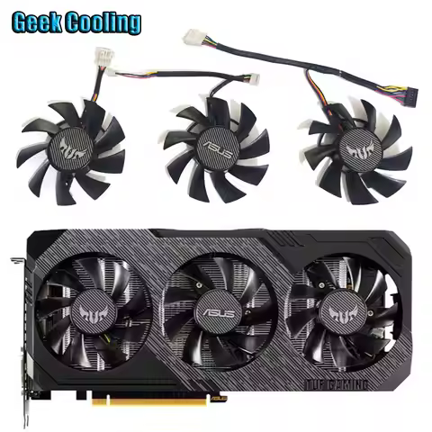 Original 3FAN 75MM 7PIN PLA08015S12HH Video card cooling fan，For ASUS GTX 1660、GTX 1660S、GTX 1660TI 