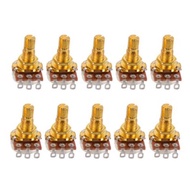 10One Pack Guitar Potentiometer gold Guitar Electronics A250K B250K A500K B500K Small electronics QB