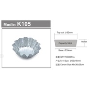 100pcs Aluminium Disposable Foil (ALK105)/ Egg Tart Foil Container/ Tart Foil /Baking Aluminium Foil