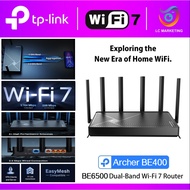 TP-Link Archer BE400 BE6500 6.5 Gbps Dual-Band Wi-Fi 7 Router with EasyMesh HomeShield