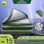 Kain kalis hujan, salutan tebal dua muka, bahan PE (dengan lubang), kanvas pelbagai guna 2X2, 2X3, 2