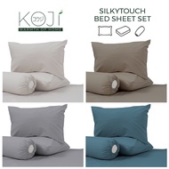 KOJI Silky Touch- Solid Series I- Microfibre Fitted Bed Sheet Set 3 IN 1 (Single / Super Single / Qu