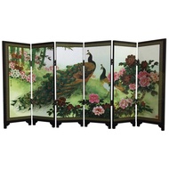 Bằng gỗ 6-panel Peacock Màn hình Vách ngăn phòng gấp phân vùng trang trí để bàn Quà Tặng