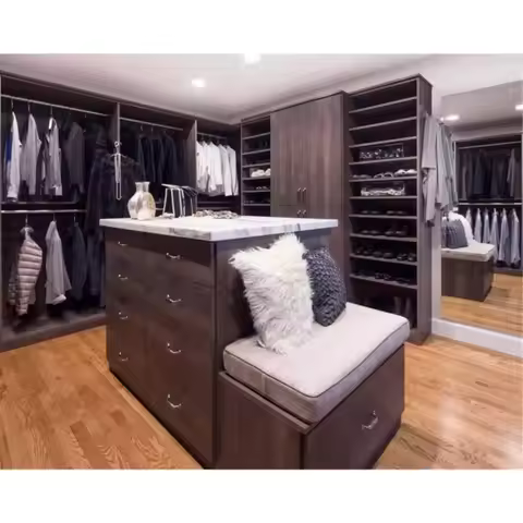 Modern Luxury Storage Wardrobe Designs Custom Melamine Bedroom Furniture Wooden Walk in Closet With 