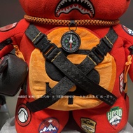 Sprayground Adventure Series Teddy Bear Street Wear Shark Mouth Men Women Backpack Domestic Counter 