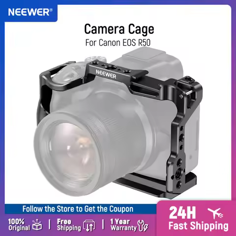 NEEWER R50 Camera Cage Compatible with Canon EOS R50 Aluminum Video Rig with NATO Rail for DJI Gimba
