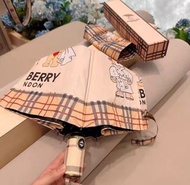 Burberry  三折手動折疊 雨傘 卡其色