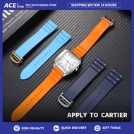 [FKM Fluororubber]Apply to CARTIER Watch Strap, 21mm FKM Fluororubber Band for Santos de Cartier WSS