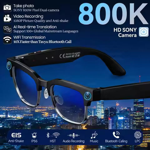 2026 4K HD AI Smart Glasses Men Chat GPT 800MP Camera 4GB Bluetooth Call AI Translation Voice Assist