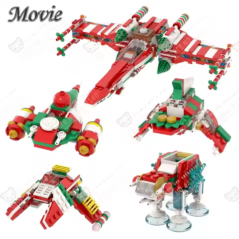 Creative Movie Decoration Building Blocks DIY Interstellar Christmas Series Starfighter Armored Droi