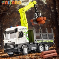 Alloy Log Truck with Log Claw - Inertia Powered, Lights Sounds, Rotating Stand -  Perfect Toy Gift f