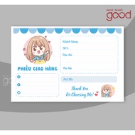 Set of 50 Shipping Notes, Super Cute Rabbit Order Code Notes 11×16cm - Cheap Delivery Notes with Cod