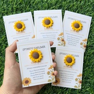 5pcs Sunflower Resin Pocket Hug Encouragement Cards With Poetic Happy Sunshine, Especially Suitable 