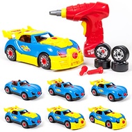 PicassoTiles Take-A-Part Race Car Set with LED, Engine Sound, Mini Electric Power Tool Reversible Dr