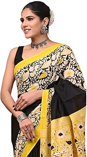 Ajrakh Print Cotton Sari for Women