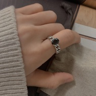 [Cozywhite][Black Label] Black Cubic Silver925 Ring