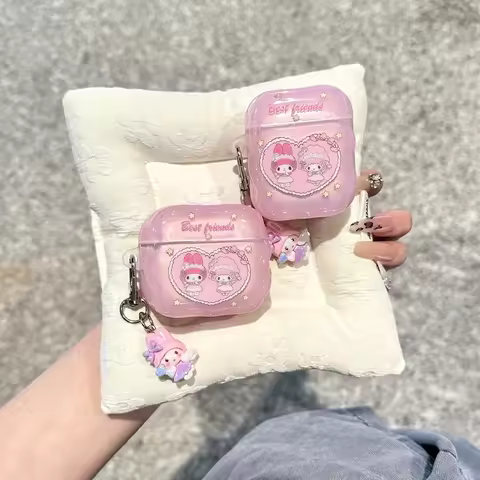 Earphone Case For Airpods 4 1 2 3 Pro 2 Cute Sanrio My Melody Piano Wireless Bluetooth Headset Prote