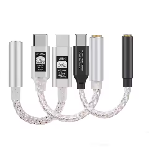 JCALLY JM20/JM80E/JM20 MAX High Performance DAC decoder Type-C to 3.5mm Headphone Amplifier Adapter 