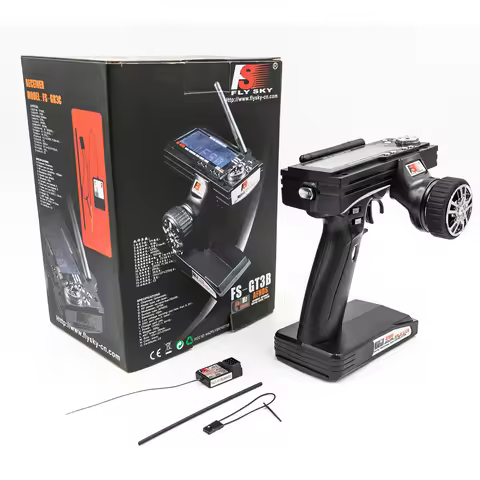 Flysky FS-GT3B Receiver 2.4G 3CH Radio Model Remote Control LCD Transmitter & Receiver for RC Car Bo