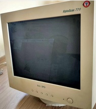 17吋 SAMPO  CRT 電腦傳統螢幕 vga 影像管 老螢幕 古董螢幕 映像管  復古 街機  老玩家必備