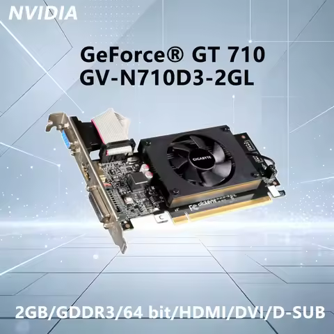 GIGABYTE GeForce GT 710 2GB GDDR3 GV N710D3 2GL support PCI-E 2.0 HDMI DVI D-SUB low profile bracket