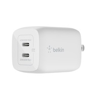 Bộ sạc nhanh Belkin 65W, 2 cổng USB-C, PD 3.0 PPS GaN, màu trắng Belkin