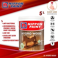 Nippon Paint Hydro Wood Varnish Cat Kayu Syelek 5L Water-Based Varnish Wood Gloss Shellac Asas Air Anti Calar