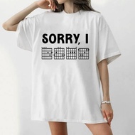 Novelty Sorry I DGAF Funny Guitarist Guitar Tab Joke T Shirt Women Men's Tee Casual Oversized Loose 