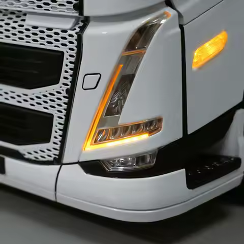 Cockpit Center Grille Kit with Headlights for Tamiya 1/14 RC Truck for VOLVO FH16 750 Model Car DIY 