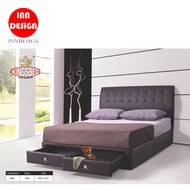 [INNDESIGN.SG] PU Leather Bedframe/ Divan Bed with 2 Drawers (Fully Assembled and Free Delivery)
