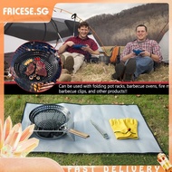 [fricese.sg] BBQ Grill Skillet Pan Folding Barbecue Plate Ultralight Outdoor Camping Supplies