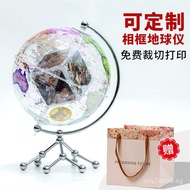 Micro Square Earth Photo Frame Globe Photo Print Ornament Birthday Anniversary Gift TV Cabinet Comme