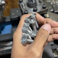 STAINLESS L-BOLT M6 SLIM SPIRAL MODEL LENGTH 2CM 2.5CM 3CM 4CM 5CM 6CM 7CM 8CM 9CM 10CM