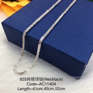 925 Silver Necklace Chain Rantai Leher Perak 925 Necklace Silver