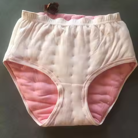 Women Puffy Leek Proof Panties Briefs Cotton Blended Puffy Big Shape ABDL