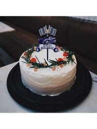 1入組跑車亞克力蛋糕造型裝飾, 生日蛋糕插牌, 烘焙蛋糕裝飾品