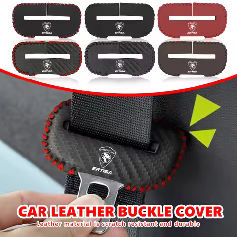 For Proton Car Seat Belt Buckle Plug Leather Protective Cover Ertiga Exora Gen2 Iriz BLM FLX Inspira