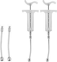 2-Pack Animal Drench Gun Syringe (20 mL) – Adjustable Dosage Reusable Goat Syringe with 4 Drench Noz